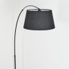 Bassagoda Lampadaire, Lampadaires arc Noir, 1 lumière, Abat-jour en tissu