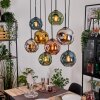 Ripoll Suspension, Boule lumineuse, Suspension Écru, Noir, 8 lumières