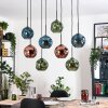 Ripoll Suspension, Boule lumineuse, Suspension Écru, Noir, 8 lumières