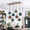 Ripoll Suspension, Boule lumineuse, Suspension Écru, Noir, 8 lumières