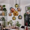 Ripoll Suspension, Boule lumineuse, Suspension Écru, Noir, 8 lumières