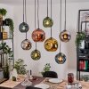 Ripoll Suspension, Boule lumineuse, Suspension Écru, Noir, 8 lumières