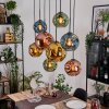 Ripoll Suspension, Boule lumineuse, Suspension Écru, Noir, 8 lumières