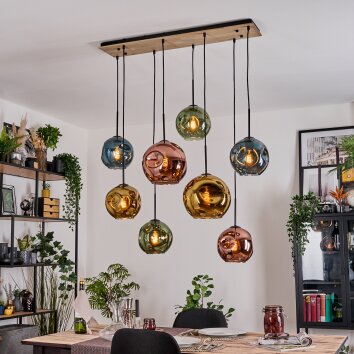 Ripoll Suspension, Boule lumineuse, Suspension Écru, Noir, 8 lumières
