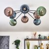 Koyoto Plafonnier, Boule lumineuse 85 cm Bleu, Vert, Cuivré, 8 lumières