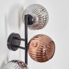 Ripoll Boule lumineuse, Applique murale Chrome, Cuivré, Fumé, 3 lumières