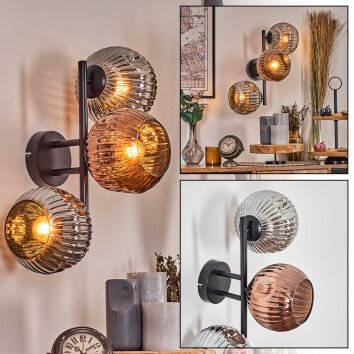 Ripoll Boule lumineuse, Applique murale Chrome, Cuivré, Fumé, 3 lumières Ripoll Boule lumineuse, Applique murale Chrome, Cuivré, Fumé, 3 lumières