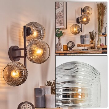 Ripoll Boule lumineuse, Applique murale Clair, Fumé, 3 lumières Ripoll Boule lumineuse, Applique murale Clair, Fumé, 3 lumières