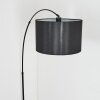 Soungou Lampadaire, Lampadaires arc Noir, 1 lumière, Abat-jour en tissu