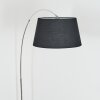 Bassagoda Lampadaire, Lampadaires arc Chrome, Noir, 1 lumière, Abat-jour en tissu