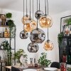 Ripoll Suspension, Boule lumineuse, Suspension Écru, Noir, 8 lumières