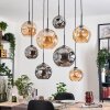 Ripoll Suspension, Boule lumineuse, Suspension Écru, Noir, 8 lumières