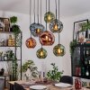 Ripoll Suspension, Boule lumineuse, Suspension Écru, Noir, 8 lumières