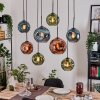 Ripoll Suspension, Boule lumineuse, Suspension Écru, Noir, 8 lumières