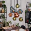 Ripoll Suspension, Boule lumineuse, Suspension Écru, Noir, 8 lumières