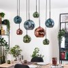 Ripoll Suspension, Boule lumineuse, Suspension Écru, Noir, 8 lumières