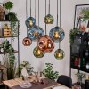 Ripoll Suspension, Boule lumineuse, Suspension Écru, Noir, 8 lumières