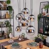 Gastor Suspension, Boule lumineuse, Suspension Chrome, Clair, Fumé, 6 lumières