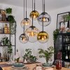 Gastor Suspension, Boule lumineuse, Suspension Ambre, Or, Clair, Fumé, 6 lumières