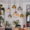 Gastor Suspension, Boule lumineuse, Suspension Ambre, Or, Clair, Fumé, 6 lumières