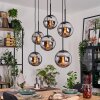 Gastor Suspension, Boule lumineuse, Suspension Chrome, Fumé, 6 lumières
