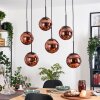 Gastor Suspension, Boule lumineuse, Suspension Cuivré, 6 lumières