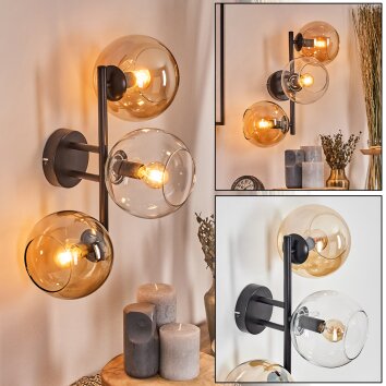 Koyoto Boule lumineuse, Applique murale Ambre, Clair, 3 lumières