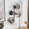 Gastor Boule lumineuse, Applique murale Fumé, 3 lumières