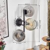 Ripoll Boule lumineuse, Applique murale Ambre, Clair, Fumé, 3 lumières
