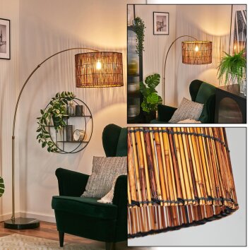 Cando Lampadaire, Lampadaires arc Laiton, Noir, 1 lumière