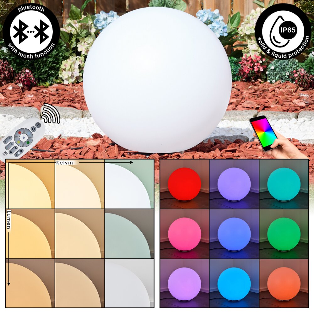 Ilorn Boule lumineuse, Borne lumineuse, Eclairage de chemin LED Blanc, 1 lumière, Télécommandes main product photo