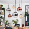 Gastor Suspension, Boule lumineuse, Suspension Ambre, Chrome, Clair, Cuivré, Fumé, 6 lumières