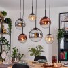 Gastor Suspension, Boule lumineuse, Suspension Ambre, Chrome, Clair, Cuivré, Fumé, 6 lumières