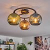 Koyoto Plafonnier, Boule lumineuse 37 cm Bleu, Vert, Cuivré, 3 lumières
