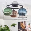 Koyoto Plafonnier, Boule lumineuse 37 cm Bleu, Vert, Cuivré, 3 lumières