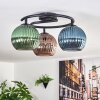 Koyoto Plafonnier, Boule lumineuse 37 cm Bleu, Vert, Cuivré, 3 lumières