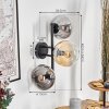 Gastor Boule lumineuse, Applique murale Ambre, Clair, Fumé, 3 lumières