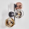 Koyoto Boule lumineuse, Applique murale Chrome, Or, Clair, Cuivré, Fumé, 3 lumières