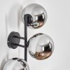 Gastor Boule lumineuse, Applique murale Chrome, Fumé, 3 lumières