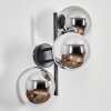 Gastor Boule lumineuse, Applique murale Chrome, Fumé, 3 lumières