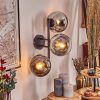 Gastor Boule lumineuse, Applique murale Chrome, Clair, Fumé, 3 lumières
