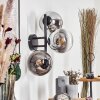 Gastor Boule lumineuse, Applique murale Chrome, Clair, Fumé, 3 lumières