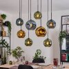 Ripoll Suspension, Boule lumineuse, Suspension Écru, Noir, 8 lumières