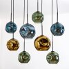 Ripoll Suspension, Boule lumineuse, Suspension Écru, Noir, 8 lumières