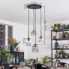 Ripoll Suspension, Boule lumineuse, Suspension grappe Ambre, Clair, Fumé, 4 lumières