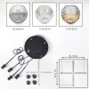 Ripoll Suspension, Boule lumineuse, Suspension grappe Ambre, Clair, Fumé, 4 lumières