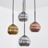 Ripoll Suspension, Boule lumineuse, Suspension grappe Or, Cuivré, Fumé, 4 lumières