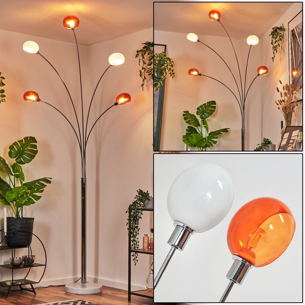 Nikkala Lampadaire Chrome, Blanc, 5 lumières main product photo