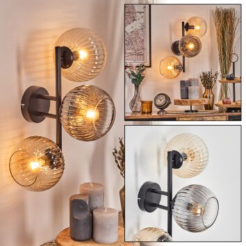 Koyoto Boule lumineuse, Applique murale Ambre, Clair, Fumé, 3 lumières