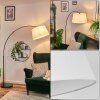 Bassagoda Lampadaire, Lampadaires arc Noir, 1 lumière, Abat-jour en tissu
